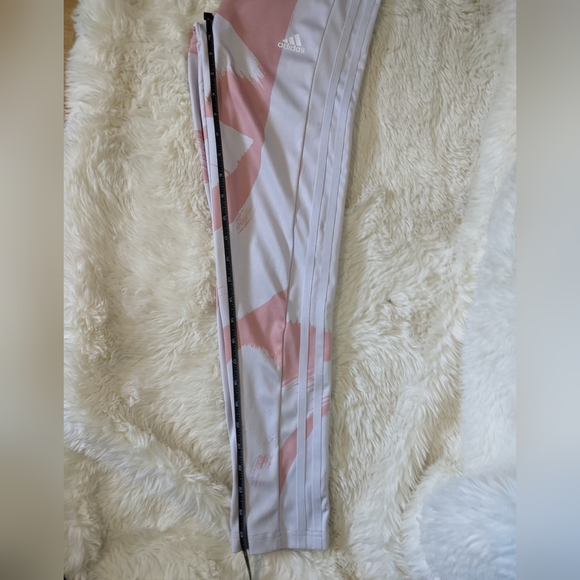 Adidas Aeroready Designed to Move Graphic High-Waist Leggings pink white small - Picture 15 of 16